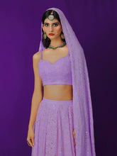 English Lavender Chikankari Lehenga - Shop Label Aishwaryrika